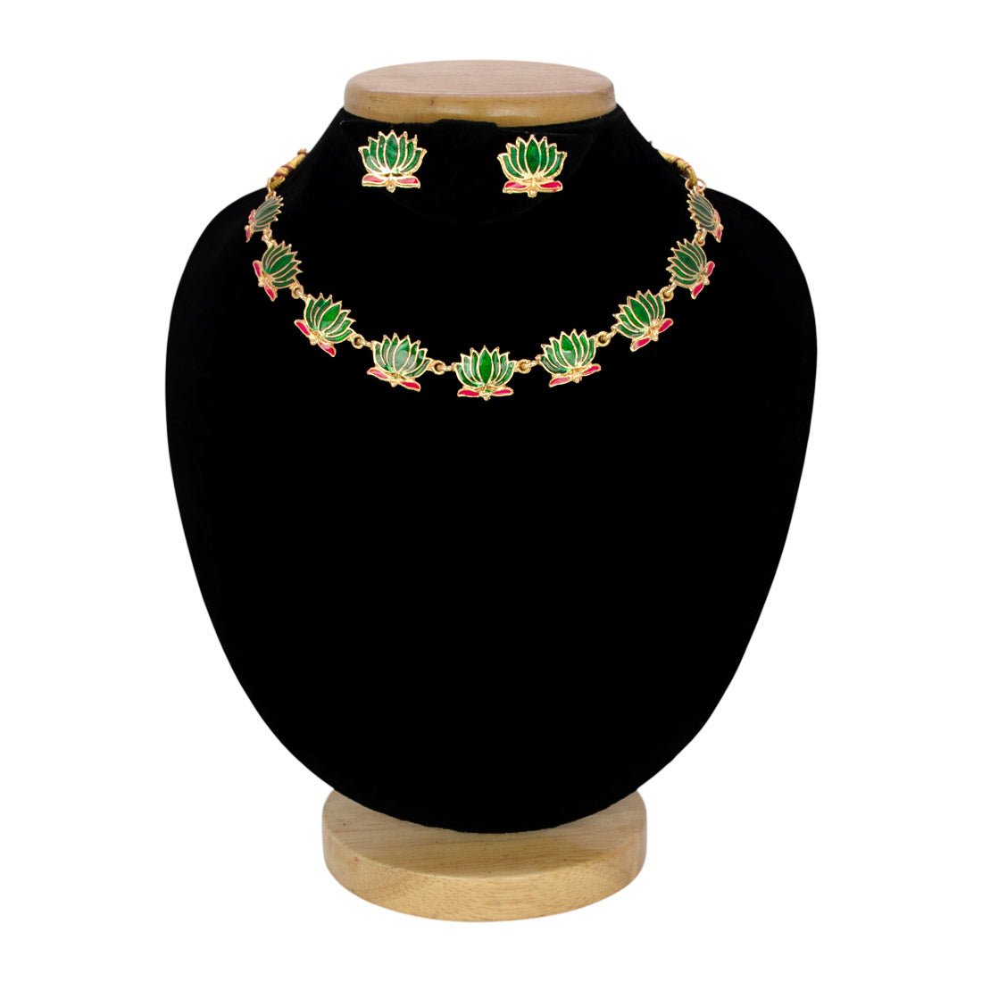 Trendy Matte Gold - plated Lotus Necklace Set - K Supreme