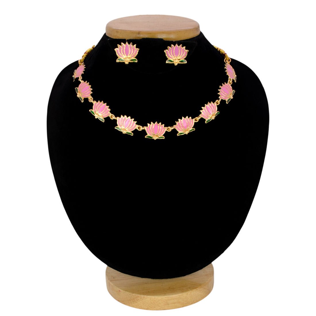 Trendy Matte Gold - plated Lotus Necklace Set - K Supreme