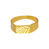 Unisex Gold Plated Diagonal Striped Design Finger Ring - K Supreme