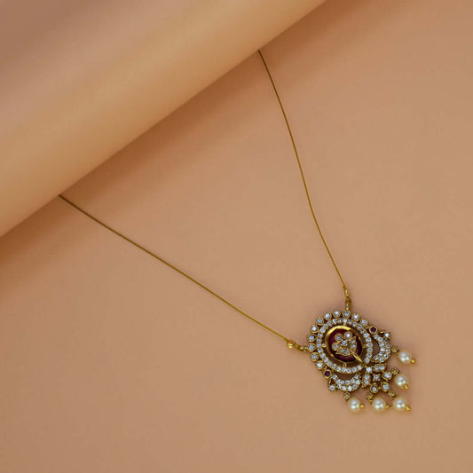 Victorian Invisible Chain CZ Pendant Necklace - K Supreme